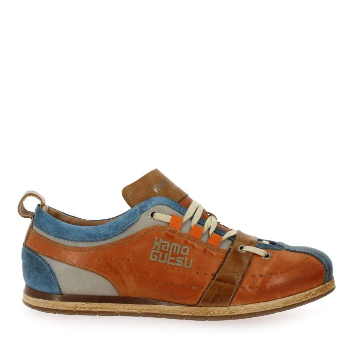 basket-kamo-gutsu-tifo-017-cuir-bleu-orange-mocassi-les-sables-karston-niort