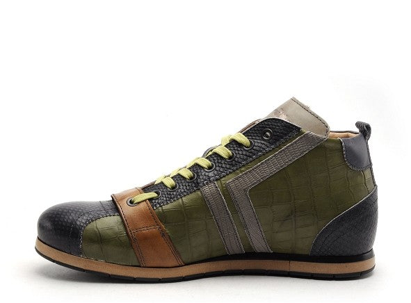 Basket montante Kamo Gutsu Tifo 130 cuir vert fumo homme, vue extérieure