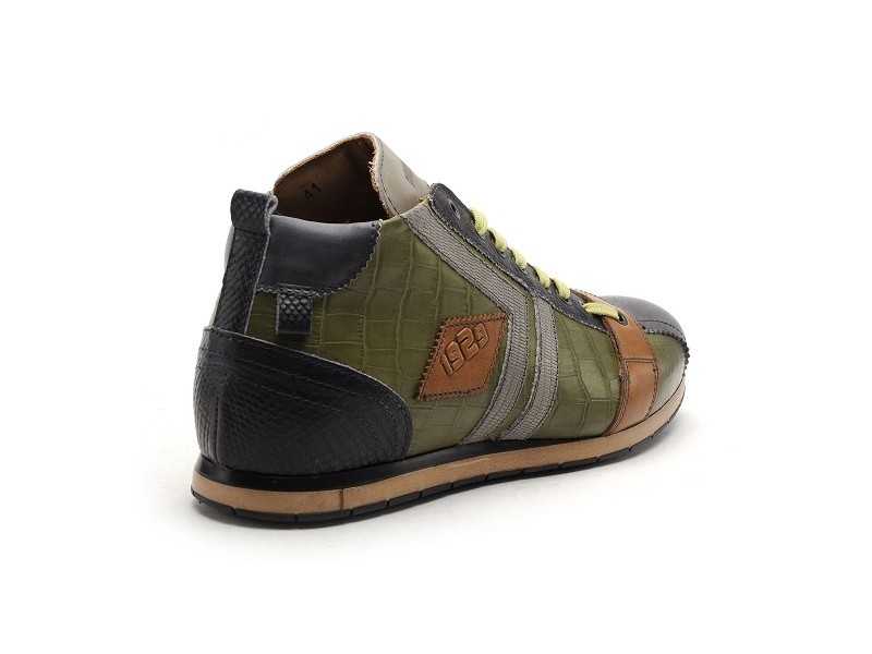 Basket montante Kamo Gutsu Tifo 130 cuir vert fumo homme, vue arrière