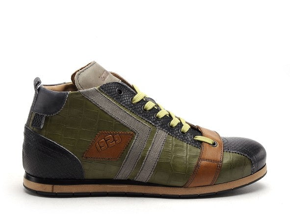 Basket montante Kamo Gutsu Tifo 130 cuir vert fumo homme, vue de profil
