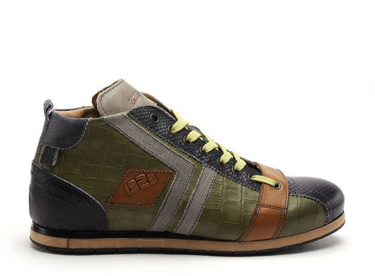 Basket montante Kamo Gutsu Tifo 130 cuir vert fumo homme, vue de profil