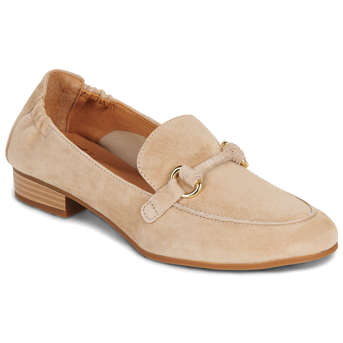 mocassin-mamzelle-zoumi-velours-beige mocassi chausseur, vue de face
